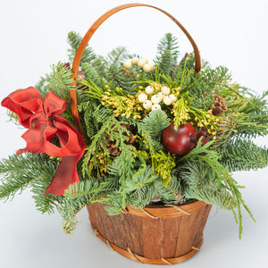 Holiday Pomegranate Basket Centerpiece