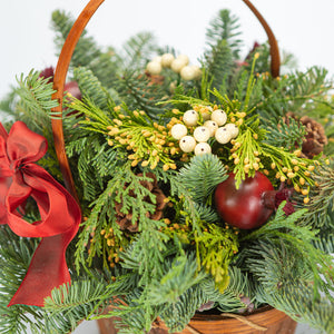 Holiday Pomegranate Basket Centerpiece